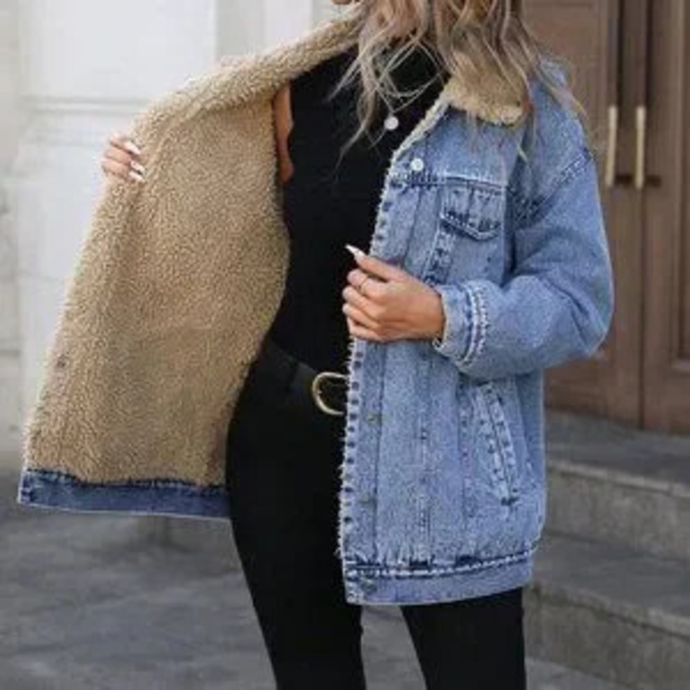 ZARA Blue Casual Women's Thermal Lined Windbreaker Jacket